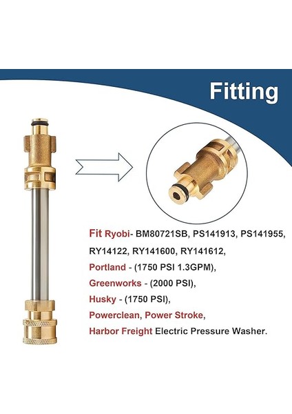 Basınçlı Yıkama Adaptörü, 1/4 “püskürtme Nozulu Uç Setleri, Kar Köpüğü Lans Adaptörü Için Basınçlı Yıkama Adaptörü Seti, 5 Püskürtme Nozullu Hızlı Bağlantı Turbo Nozul Dahil modelleri