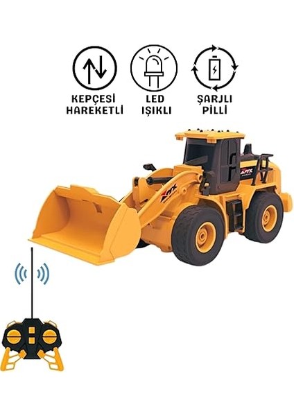 Kumandalı 40 Mhz Tam Fonksiyonlu Rc Iş Araçları LED Işıklı Kepçeleri, Damperi ve Vinç Hareketlidir (Kule Vinç-Kepçe-Bulldozer-Kamyon) (Bulldozer) fiyatları