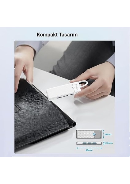 USB 3.0 To 3.0 Tf Sd Kart Okuyucu 3 Portlu USB 3.0 Çoklayıcı Adaptör Beyaz fırsatları