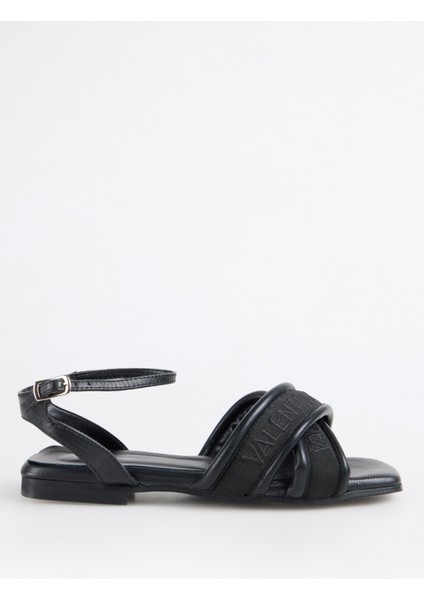 Siyah Kadın Deri Sandalet 91D2542NAP