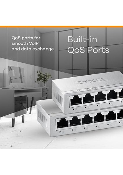 5-Port Gigabit 10/100/1000 Unmanaged Ethernet Switchı | Ethernet Splitter | Masaüstü Veya Duvara Montaj [GS-105B V5] fırsatları