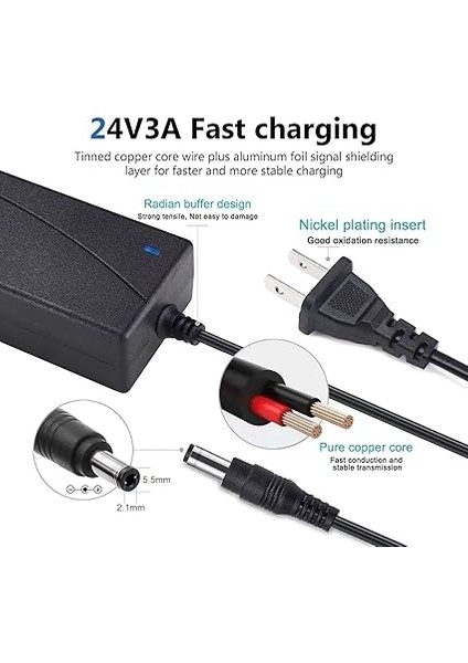 Logitech G25 G27 G29 G920 G923 G940 Için Yedek 24V Ac Dc Güç Kaynağı Kablosu, Logitech Racing Wheel Apd DA-42H24 AD10110LF 190211-0010 190211-A030 Ps3 Xbox 360 Gt Adaptörü Şarj Kablosu modelleri