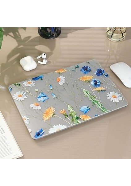 MacBook Air 13 Inç Kılıf – A1932, A2179, A2337 M1 Uyumlu Sert Kapak • Çiçek Desenli Hard Shell Koruma • Ince & Dayanıklı Laptop Cover Sarı fırsatları