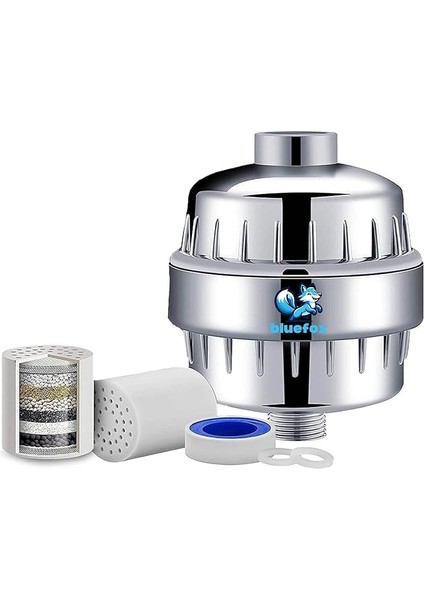 Sılver Duş Filtresi – Klor ve Ağır Metal Arıtmalı, Kdf 55 + Aktif Karbon, Saç ve Cilt Dostu, Kireç Azaltıcı, Evrensel Uyumlu, Aletsiz Montaj, Su Yumuşatıcı Filtreli, 3 Yıl Garantili