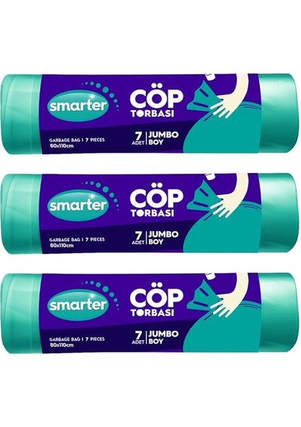 3 Lü Jumbo Boy Çöp Torbası 80X110CM (Çöp Poşeti)