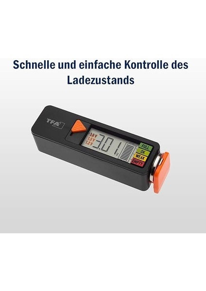 Dostmann Pil Test Cihazı Batterycheck, 98.1126.01, Piller ve Aküler Için (Aaa,aa,c, D), Düğme Pil, Blok Pil, Şarj Durumu/volt Göstergesi, Kolay ve Hızlı, Siyah fırsatları