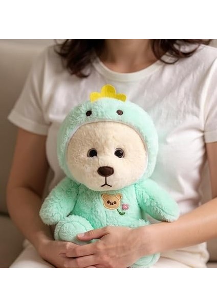 Şapkalı Peluş Ayıcık | Yumuşacık Uyku Arkadaşı, 35 Cm, Mint Yeşili | Çocuklar Için Doğum Günü Hediyesi | Dinazor Kıyafeti Giyen Pufi Ayıcık indirimleri