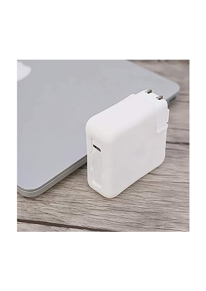 MacBook Pro Şarj Adaptör Kılıfı Silikon 96W Usb-C A2141, 87W Usb-C A1707 A1990, 85W Magsafe 2 A1398 ve 85W Magsafe 1 A1286 A1297 Uyumlu Ince Esnek Hafif Koruma Beyaz indirimleri