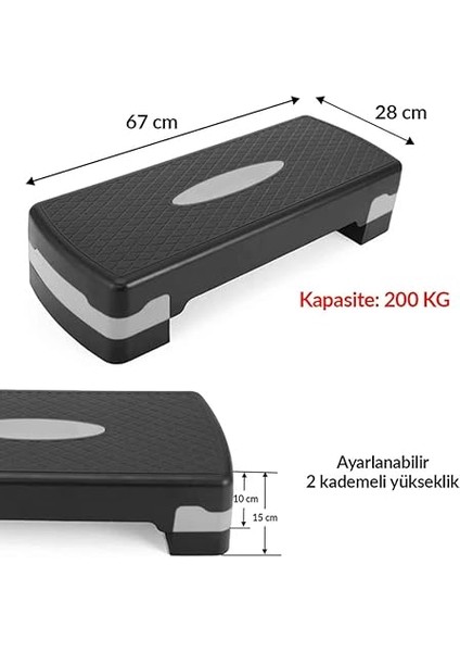 Step Tahtası 2 Kademeli Yükseklik Ayarlı Fitness Egzersiz Aleti 200KG Kapasiteli fiyatları