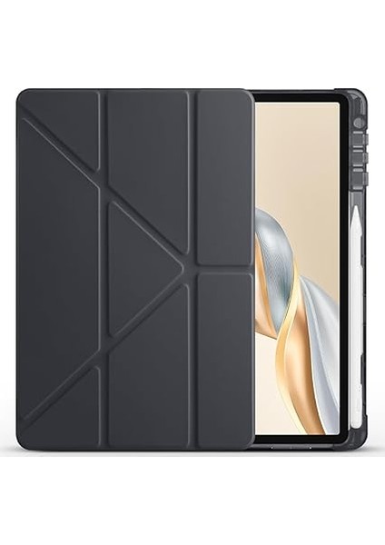 Honor Pad X9A ile Uyumlu Kılıf Tri Folding Silikon Kalem Bölmeli Katlanabilir Standlı Pu Deri Yumuşak Kapak, Tablet Kılıfı [akıllı Kapak, Uyku Modlu] - Siyah modelleri