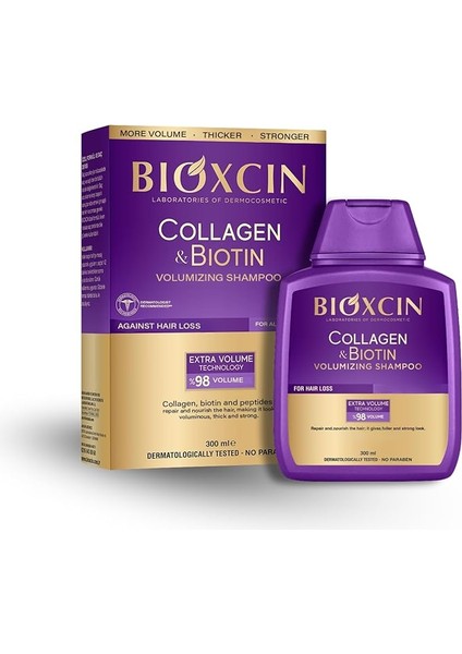 Collagen & Biotin Hacim Şampuanı 300 ml – Ince Telli ve Hacimsiz Saçlar Için Dolgunlaştırıcı ve Güçlendirici Bakım