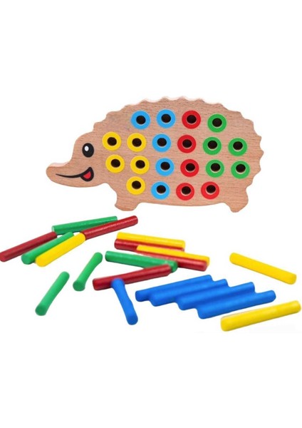 Renkli Ahşap Tak ve Çıkar Kirpi Oyuncak, Eğitici ve Güzel Tasarım fiyatları