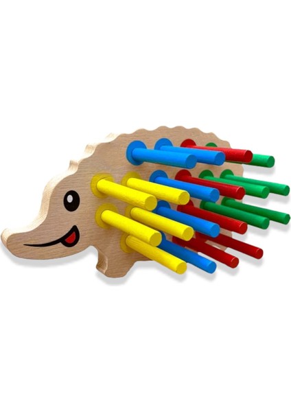 Renkli Ahşap Tak ve Çıkar Kirpi Oyuncak, Eğitici ve Güzel Tasarım fırsatları