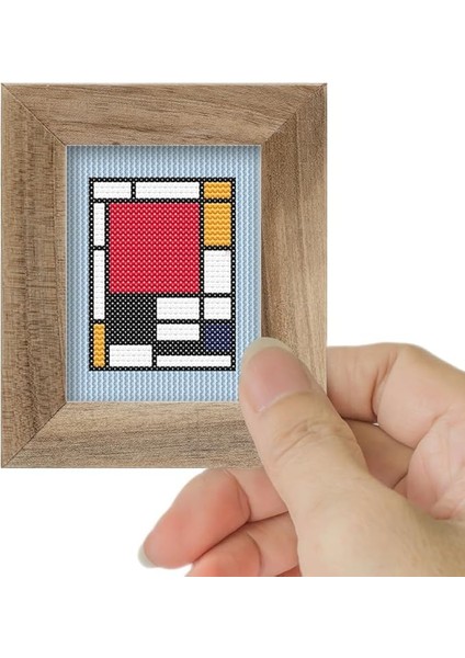 Kompozisyon (Composition) Ahşap Çerçeveli Minyatür Etamin Seti