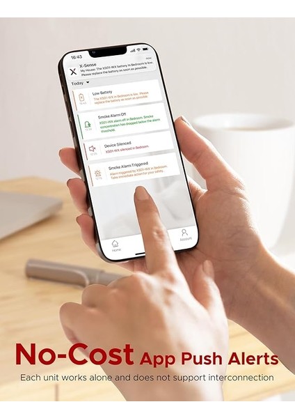 Değiştirilebilir Pilli Akıllı Duman Dedektörü Yangın Alarmı, Wi-Fi Duman Dedektörü, Gerçek Zamanlı Uygulama Bildirimleri, XS01-WX, 1'li Paket modelleri