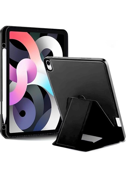 Samsung Tablet Ile Uyumlu Kılıf Lüks Kadife Iç Kaplamalı Suni Deri Mıknatıslı Standlı Tablet Arka Kapak (Siyah, Galaxy Tab S9 / S9 Fe)