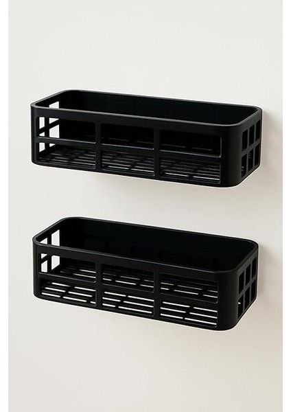 Duş Rafı – 2 Adet Paslanmaz Banyo Şampuanlık Organizer | Delmeden Montaj | Geniş Kapasiteli Duş Organizeri | Siyah Plastik Raf – Banyo Mutfak Uyumlu indirimleri