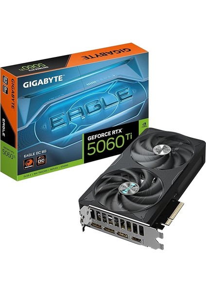 Geforce Rtx 5060 Ti Eagle Oc 8g Ekran Kartı - 8 GB Gddr7, 128 Bit, Pcı-E 5.0, 2617 Mhz Cpu Frekansı, 3 x Displayport, 1x Hdmı, GV-N506TEAGLE Oc-8gd