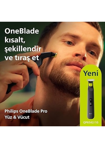 Oneblade Pro Yüz ve Vücut Için Hibrit Tıraş Makinesi,sakal Şekillendiriği, Islak/kuru Kullanım, 12 Uzunluk Ayarlı Tarak, 1 Yedek Bıçak, Vücut Tarağı, Cilt KORUMASI,QP6542/10 fiyatları