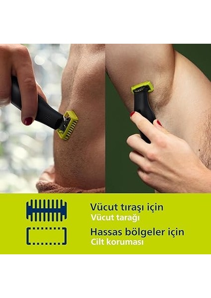 Oneblade Pro Yüz ve Vücut Için Hibrit Tıraş Makinesi,sakal Şekillendiriği, Islak/kuru Kullanım, 12 Uzunluk Ayarlı Tarak, 1 Yedek Bıçak, Vücut Tarağı, Cilt KORUMASI,QP6542/10 fırsatları
