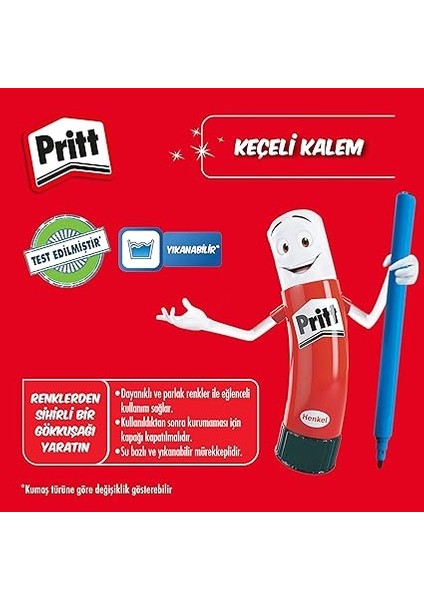 Keçeli Kalemler, Çocuk Dostu Zararsız Boya, Su Bazlı Renkli Kalem, Silinebilir Boya Kalemi, Dayanıklı Kırtasiye Malzemesi, 12 Renkli Paket indirimleri