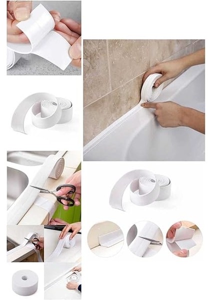 M Banyo Künanet Mutfak Lananabo Beyaz Su Sızdırmaz Bant Su Geçirmez Kenar Bandı Sızdırmazlık Tamir, , Tek Ebat fiyatları
