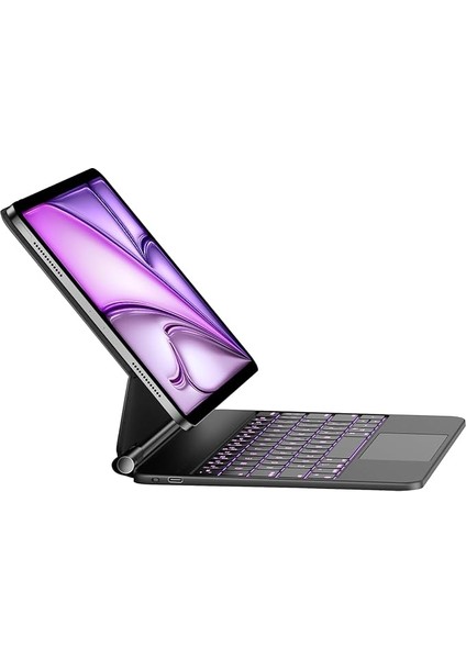 Air 13 M2 2024 Uyumlu Işıklı Magic Keybord Klavyelı Kılıfı