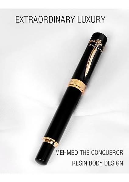 Genève – Lüks ve Ergonomik Dolma Kalem & Tükenmez Kalem – Fatih Sultan Mehmed Özel Seri – Alman M Uç, Altın Kaplama – Evrensel Refill, Premium Hediye Kutulu (Tükenmez Kalem) modelleri