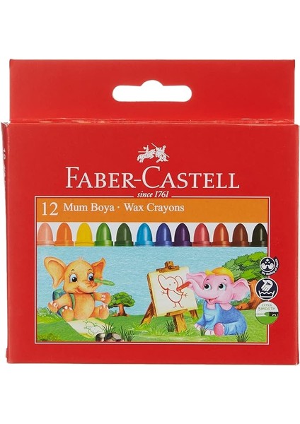 Süper Yıkanabilir Mum Boya, 12 Renk, Leke Bırakmaz, Jumbo Boy, Parlak ve Yoğun Renkler