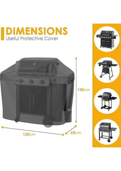 Bbq Mangal Örtüsü, Gazlı, Kömürlü Grill Koruma Brandası, Su Geçirmez, Outdoor Dış Mekan Barbekü Mangal Kılıfı - 120-60-120 cm fiyatları