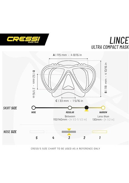 Tauchmaske Lince Low Volume Made In Italy One Size Siyah indirimleri