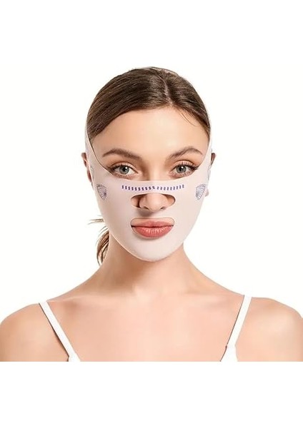 Yüz Şekillendirici Maske, V Çene Sıkılaştırıcı Band, Yüz ve Boyun Incelten Maske, Ten Rengi fırsatları