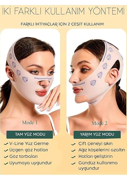 Yüz Şekillendirici Maske, V Çene Sıkılaştırıcı Band, Yüz ve Boyun Incelten Maske, Ten Rengi indirimleri