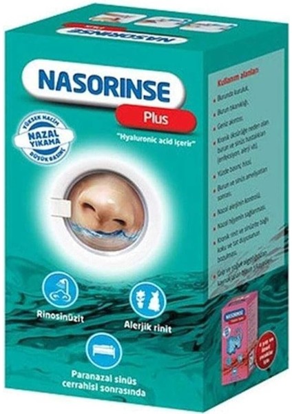 Nasorınse Plus Hyalunorık Asit Içeren Yüksek Hacim Düşük Basınçlı Nazal Duş (25 Poşetli)