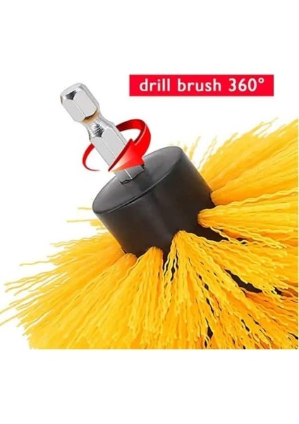 Hygiene Matkap Ucuna Takılan Profesyonel Temizlik Fırçası 5 Parça ve 15 cm Uzatma Çubuğu Sarı Muf-01 fırsatları