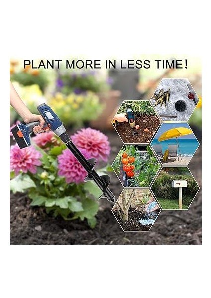 Salyangozları Spiral Matkap Ucu, El Matkabı, Toprak Burgusu, Kazık Deliği, Zaman Kazandıran Delik Açıcı, Bitki Tarhı, Ampul, Fide Dikimi Için Kazma Aleti (8 x 30 Cm) indirimleri