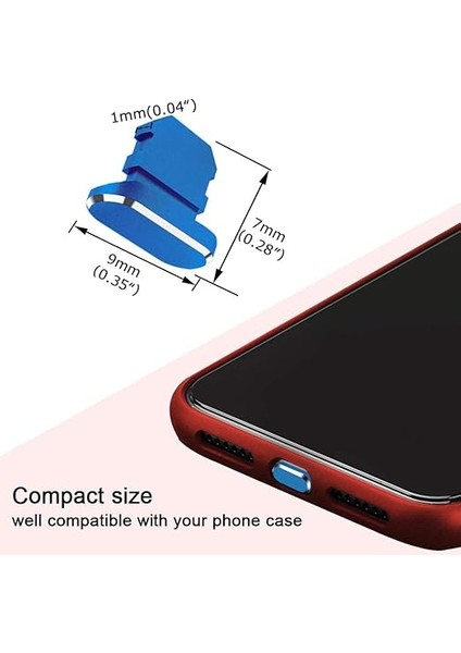 Metal Toz Önleyici Fiş iPhone 14 13 12 11 x Xs Xr 8 7 Se Mini Plus Pro Max iPad Airpods ile Uyumlu, 2'li Paket Yıldırım Şarj Portu Kapak Koruyucuları Fiş Tutucu ve Taşıma Kutusu (Mavi) fiyatları