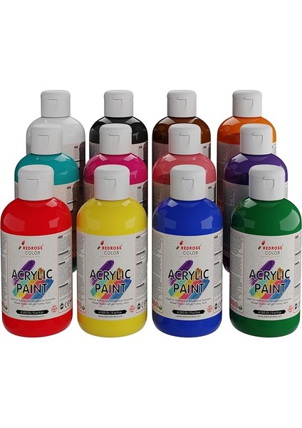Rose Tüm Renkler Akrilik Boya 12'li Set 12X250 gr