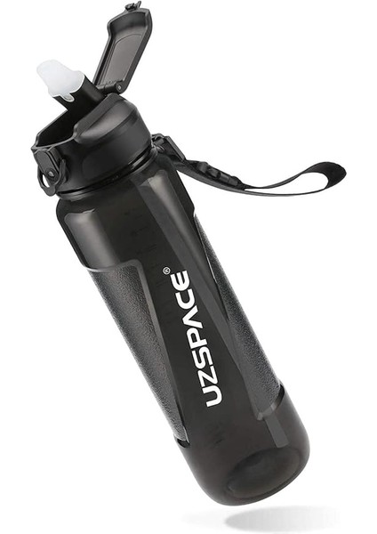 Fiftyfifty Pipetli 850ML Tritan Su Matarası Siyah