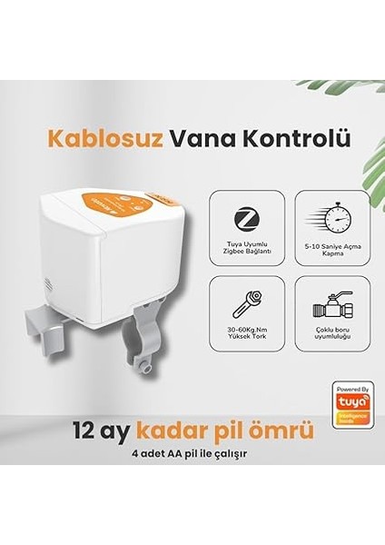 Pilli Akıllı Su ve Gaz Vana Kontrolcüsü ( Tuya, Smart LIFE,ZIGBEE2MQTT Uyumlu ) fiyatları