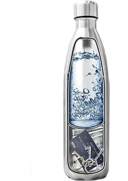 Paslanmaz Çelik Termos Gizli Bölmeli 750 ml Kişiye Özel Tek Ebat Metalik