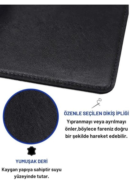 Xl Deri Mouse Pad,ofis,masa Matı Sümen,konforlu Mouse Pad,çift Yönlü (Siyah) fırsatları