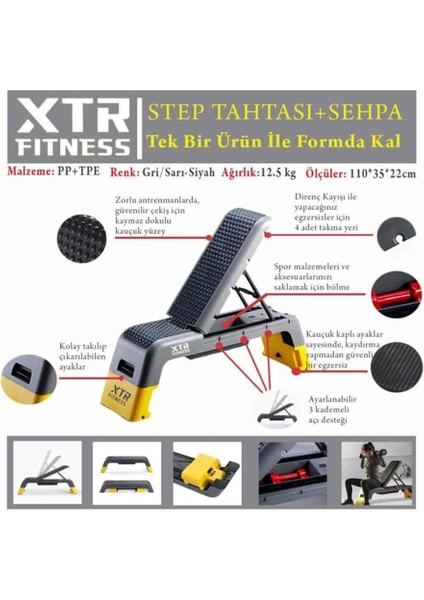 Fitness Ayarlanabilir Bench Sehpası ve Step Tahtası fiyatları