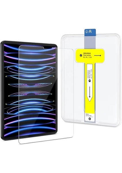 Tablet Ile Uyumlu Hizalama Aparatlı ve Takılırken Camın Altında Kesinlikle Toz Bırakmayan Darbelere Karşı Ekstra Güçlü Ekran Koruyucu Cam (Ipad 7.8.9 Nesil 10.2)