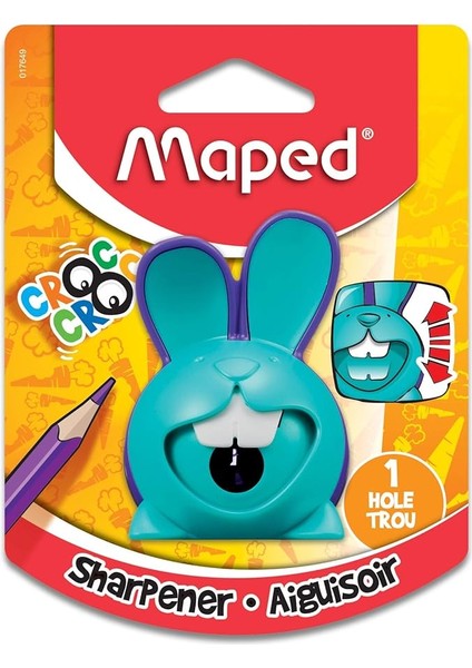 Croc Innovation 1 Delikli Kalemtıraş - Hareket Halindeyken Bileme - Verimli, Keskin Kaplama - Eşsiz Tavşan Tasarımı - Çeşitli Renkler