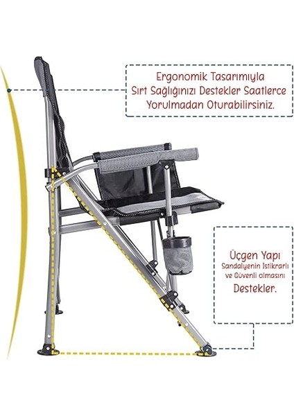 Kamp - Profesyonel Fold&go Katlanır Kamp Sandalyesi – Gri indirimleri