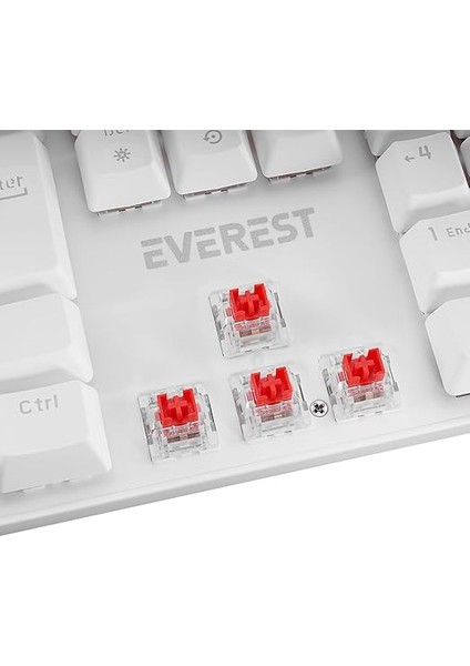 Kb-Mekanik 1 Lumos USB Rainbow Aydınlatmalı Full Anti-Ghosting Mekanik Gaming Oyuncu Klavye (Beyaz (Red Switch) indirimleri