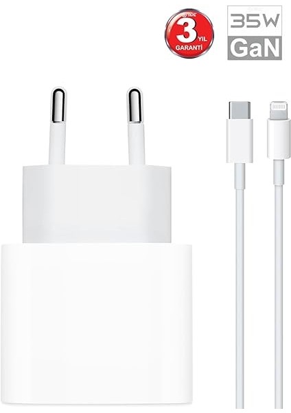 iPhone 35W Usb-C X/11/12/13/14/pro/max Type-C To Lightning Gan Tech Güç Adaptörü ve Kablo Set fiyatları
