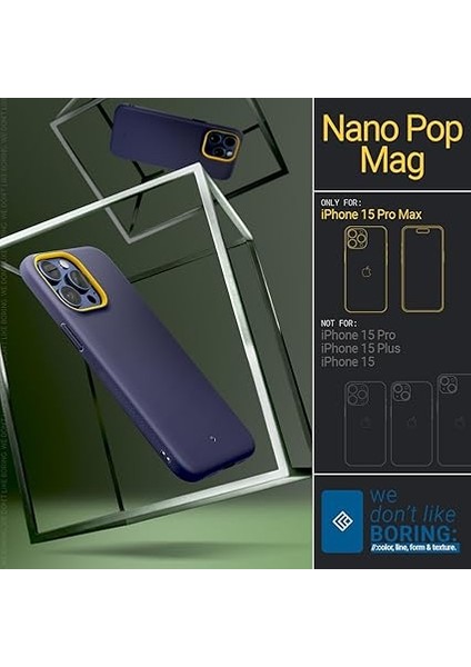 Caseology iPhone 15 Pro Max ile Uyumlu Kılıf Nano Pop Mag Magsafe Özellikli Blueberry Navy - ACS06617 fiyatları