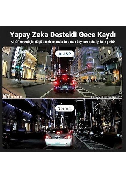 D11 2 Kameralı Ön/arka 4K+1080P Sony Starvıs Sensörlü Yapay Zeka Destekli Wi-Fi Gps'li Araç Kamerası modelleri
